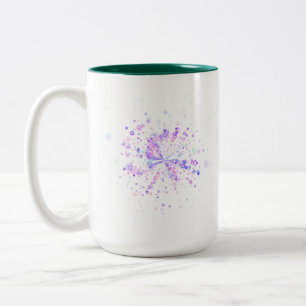 Colorful Abstract Neon Splash Two-Tone Coffee Mug