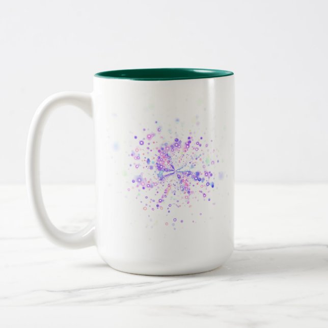 Colorful Abstract Neon Splash Two-Tone Coffee Mug (Left)