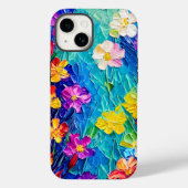 Colorful Abstract Oil Painting of Spring Flowers Case-Mate iPhone Case (Back)