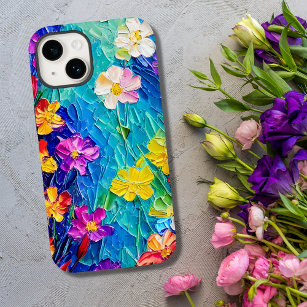 Colorful Abstract Oil Painting of Spring Flowers Case-Mate iPhone Case