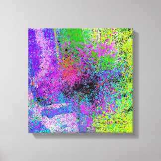 COLORFUL ABSTRACT PAINT SPLATTER CANVAS PRINT