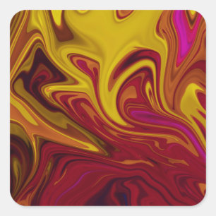 Colorful abstract painting square sticker
