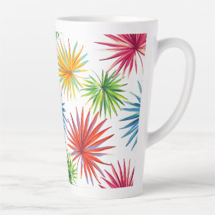 Colorful Abstract Palm Burst Latte Mug