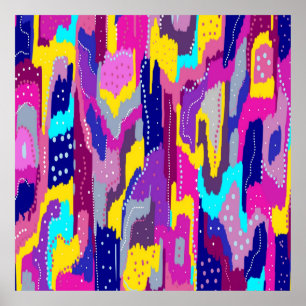 Colorful Abstract Print with Fun Dots 