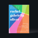 Colorful Abstract Rainbow Photo Bat Mitzvah Party Invitation<br><div class="desc">This modern Bat Mitzvah invitation features bold color blocking and clean typography for a fresh,  confident celebration style. The vibrant palette creates an energetic yet polished look that feels fun,  contemporary,  and age-appropriate. Ideal for families looking for a modern Jewish celebration design that stands out while still feeling timeless.</div>