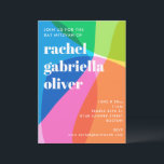 Colorful Abstract Rainbow Photo Bat Mitzvah Party Invitation<br><div class="desc">This modern Bat Mitzvah invitation features bold color blocking and clean typography for a fresh,  confident celebration style. The vibrant palette creates an energetic yet polished look that feels fun,  contemporary,  and age-appropriate. Ideal for families looking for a modern Jewish celebration design that stands out while still feeling timeless.</div>