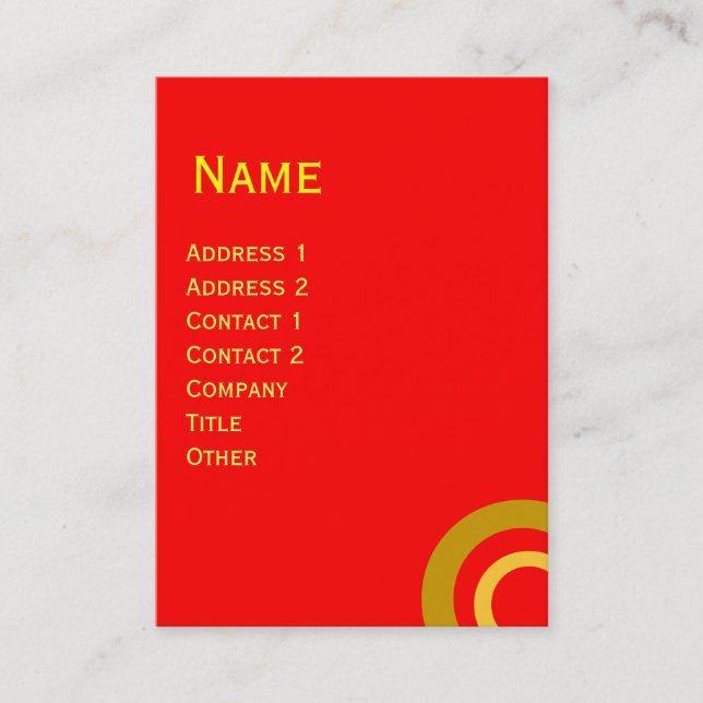 COLORFUL ABSTRACT RED YELLOW CIRCLES BUSINESS CARD (Front)
