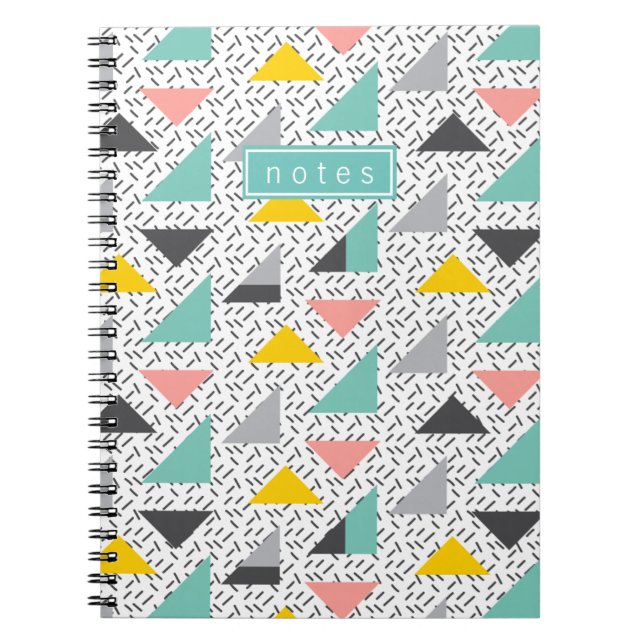 Colorful Abstract Retro 90's Shape Pattern Notebook (Front)