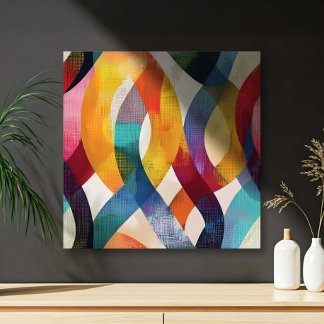 Colorful Abstract Ribbon Swirls Canvas Print