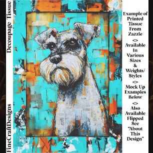 Colorful Abstract Schnauzer Dog FK4L Decoupage Tissue Paper
