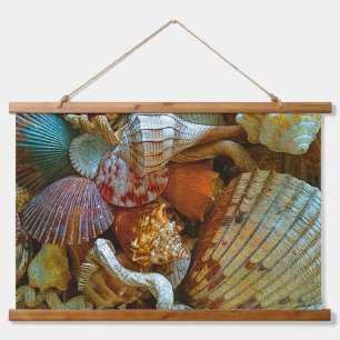 Colorful Abstract Seashells Hanging Tapestry