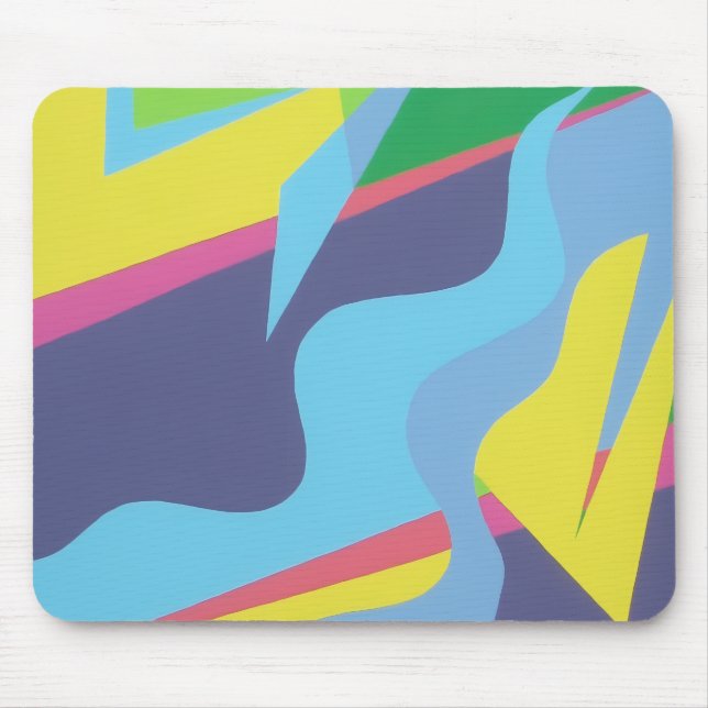 Colorful Abstract Shapes Mousepad (Front)