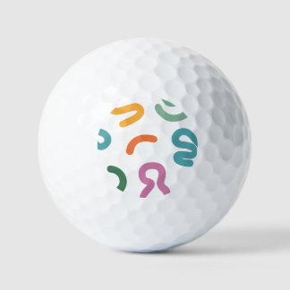 Colorful Abstract Shapes Pattern Golf Balls