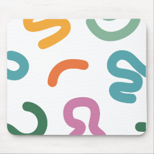 Colorful Abstract Shapes Pattern Mouse Mat