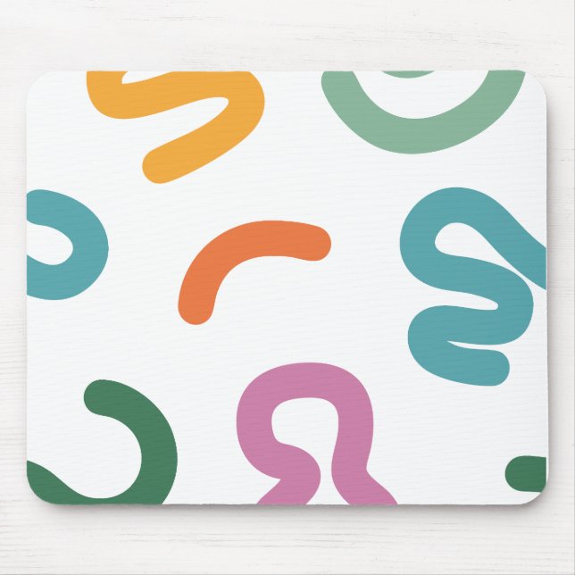 Colorful Abstract Shapes Pattern Mouse Mat (Front)