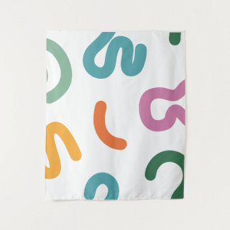 Colorful Abstract Shapes Pattern Tapestry