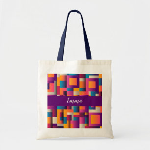 Colorful Abstract Squares and Shapes Tote Bag