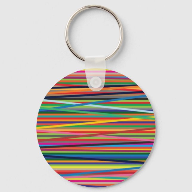 Colorful abstract stripes design key ring (Front)