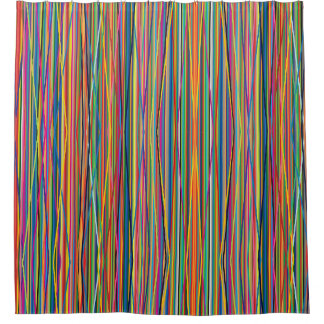 Colorful abstract stripes design shower curtain