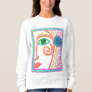 Colorful Abstract Sun Painting Art to Wear Sweatshirt