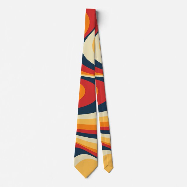 Colorful abstract swirl design tie (Front)