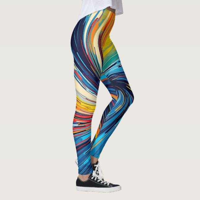 Colorful Abstract Swirl Leggings (Right)