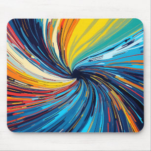 Colorful Abstract Swirl Mouse Mat