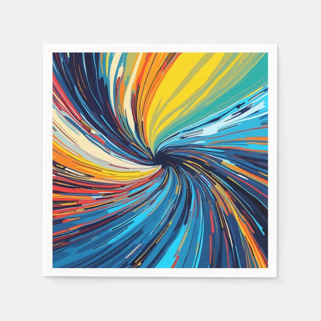 Colorful Abstract Swirl Napkin (Front)