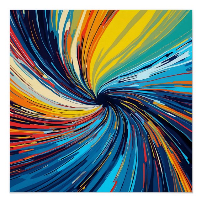 Colorful Abstract Swirl Poster (Front)