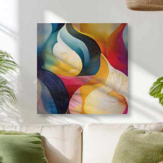 Colorful Abstract Swirl Ribbons Canvas Print