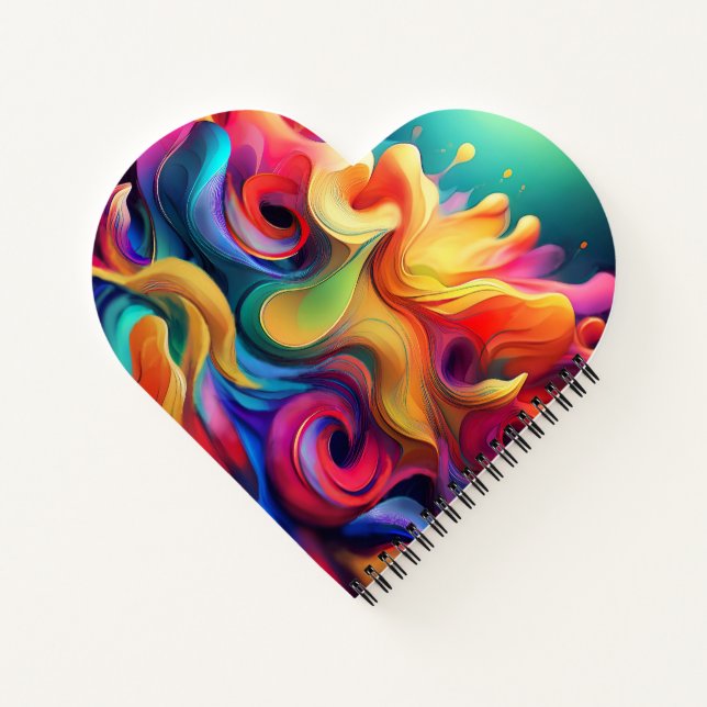 Colorful Abstract Swirls Notebook (Back)