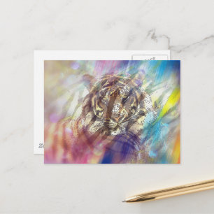 Colorful Abstract Tiger Postcard