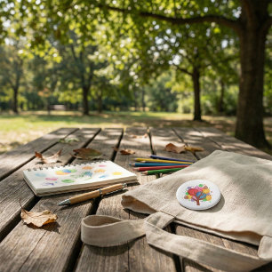 Colorful Abstract Tree of Life Modern Art 7.5 Cm Round Badge