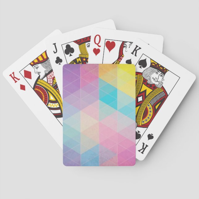Colorful abstract triangles background playing cards (Back)