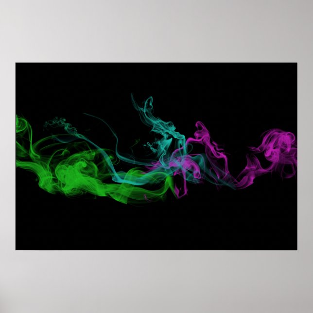 Colorful Abstract Vape Smoke Poster (Front)