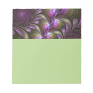 Colorful Abstract Violet Purple Khaki Fractal Art Notepad