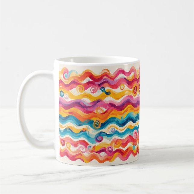 Colorful Abstract Wave Coffee Mug (Left)