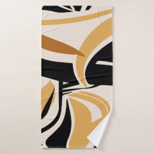 Colorful abstract wave pattern on beige. Vintage I Bath Towel