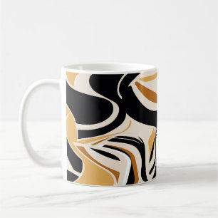 Colorful abstract wave pattern on beige. Vintage I Coffee Mug