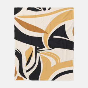 Colorful abstract wave pattern on beige. Vintage I Fleece Blanket