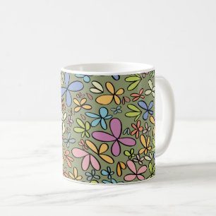 Colorful Abstract Wildflower Garden Coffee Mug