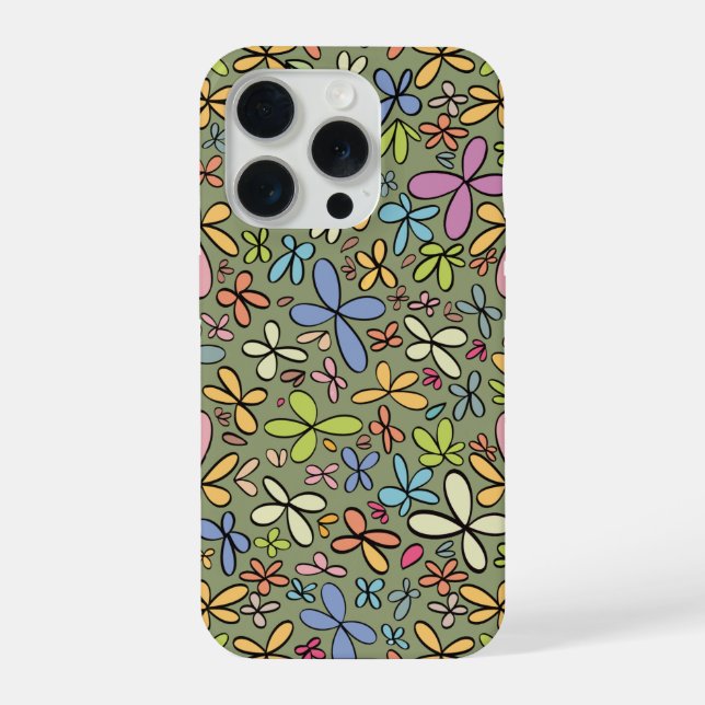 Colorful Abstract Wildflower Garden iPhone Case (Back)