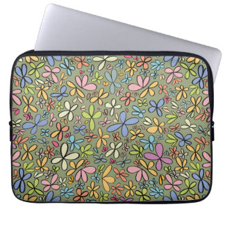 Colorful Abstract Wildflower Garden Laptop Sleeve