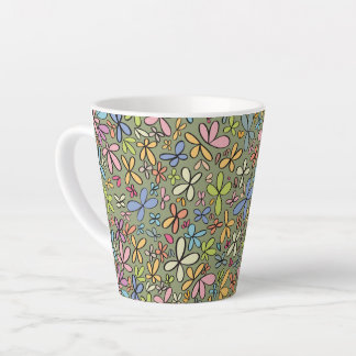 Colorful Abstract Wildflower Garden Latte Mug