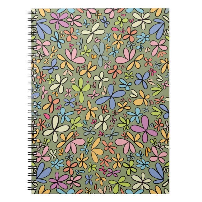 Colorful Abstract Wildflower Garden Notebook (Front)