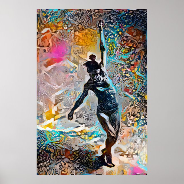 Colorful Abstract Woman Dancing Poster (Front)