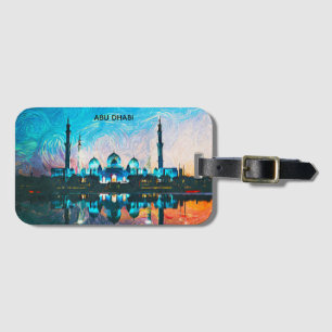 Colorful Abu Dhabi UAE Oil Paint Luggage Tag