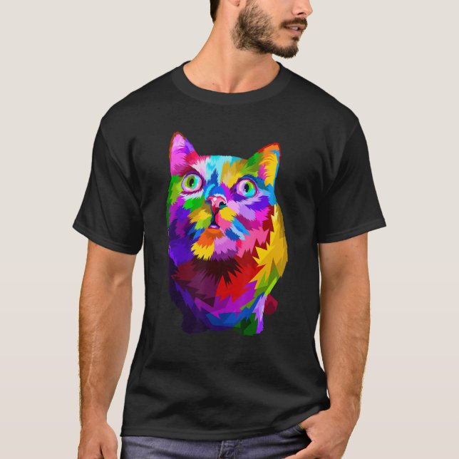 Colorful Adorable Cat Graphic 1 T-Shirt (Front)