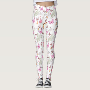 Colorful Aesthetic Butterflies Whimsical Boho Bu Leggings
