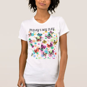 Colorful Aesthetic Butterflies Whimsical Boho Bu T-Shirt